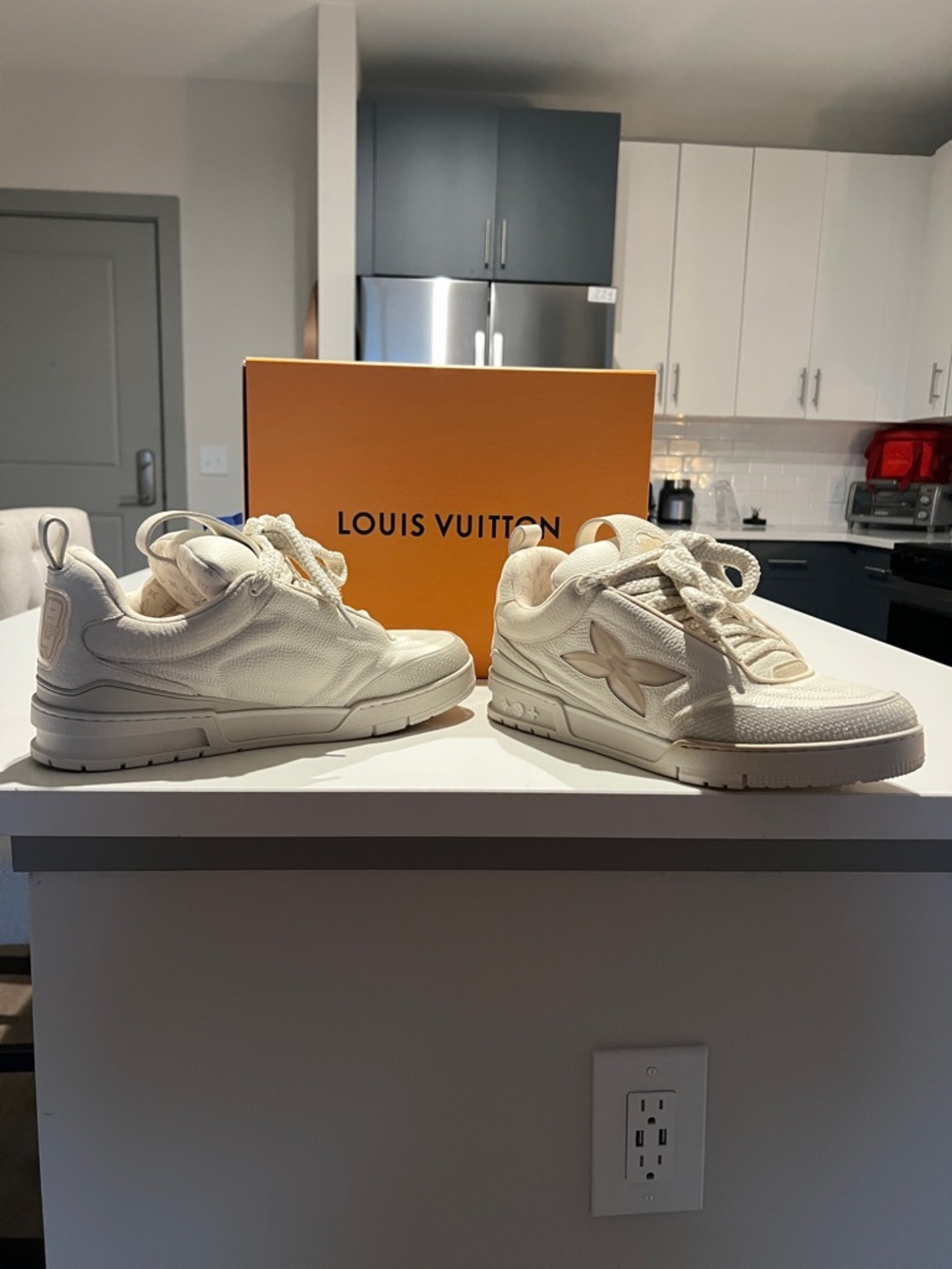 Louis Vuitton Ivory/Off-White Low Top Sneakers